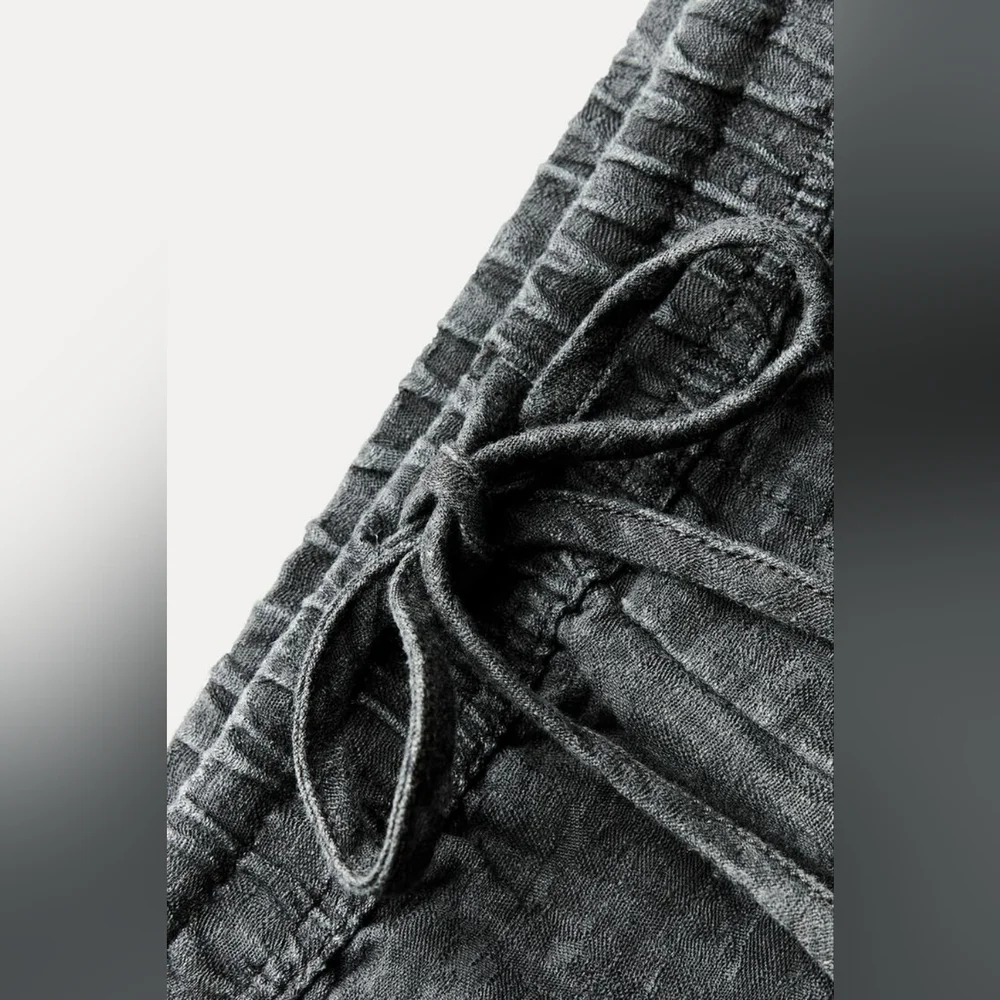 ZARA ZW COLLECTION LINEN BLEND JOGGER PANTS